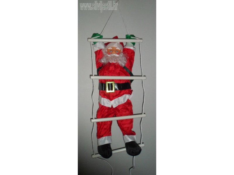 Djed božićnjaci i kostimi : djed mraz se penje po ljestvama, 90cm